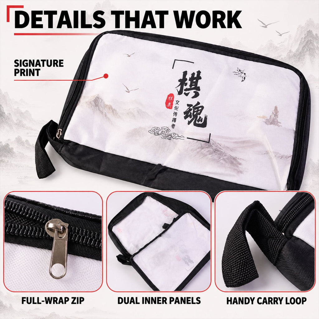 Printed Travel Organizer Pouch With Zip Closure And Carry Loop (1 Pc 32x20 Cm)