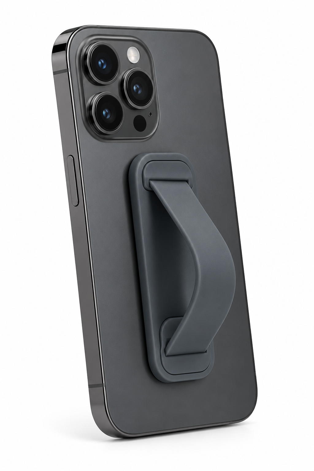 Dark grey silicone phone loop finger grip strap