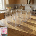0630 Stylish Look Plastic Juicy Glass Transparent Glasses Set 300ml 6pcs