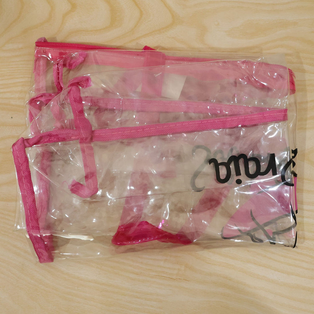 Transparent Pvc Tote Bag With Top Zipper And Handles For Travel (1 Pc 35x52 Cm)