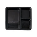 Plastic Multi-compartment Meal Serving Tray 3-section Rectangular Dining Plate