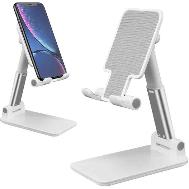 Foldable adjustable desktop mobile phone stand