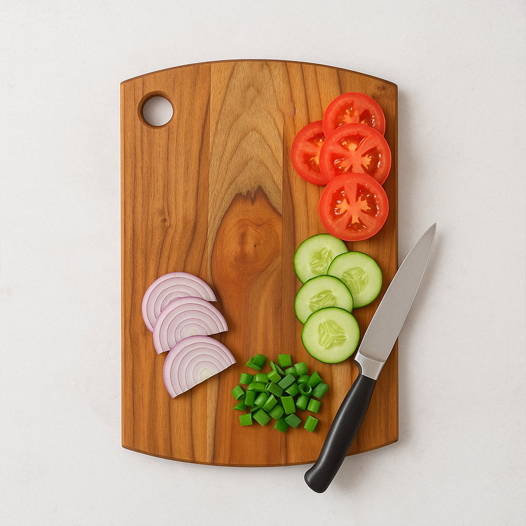 Supermom Premium Teak Wood Chopping Board For Kitchen (1 Pc)