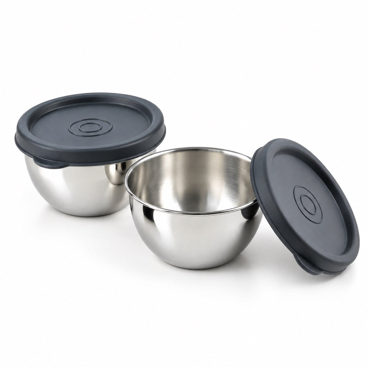 Apex Stainless Steel Container 180 Ml With Lid Small Storage Bowl (2 Pc Set)