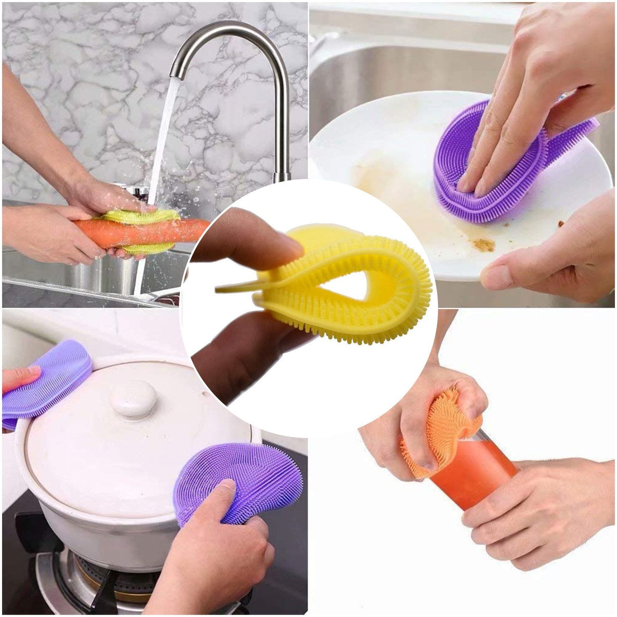 6078 Silicone Dish Scrubber Sponge