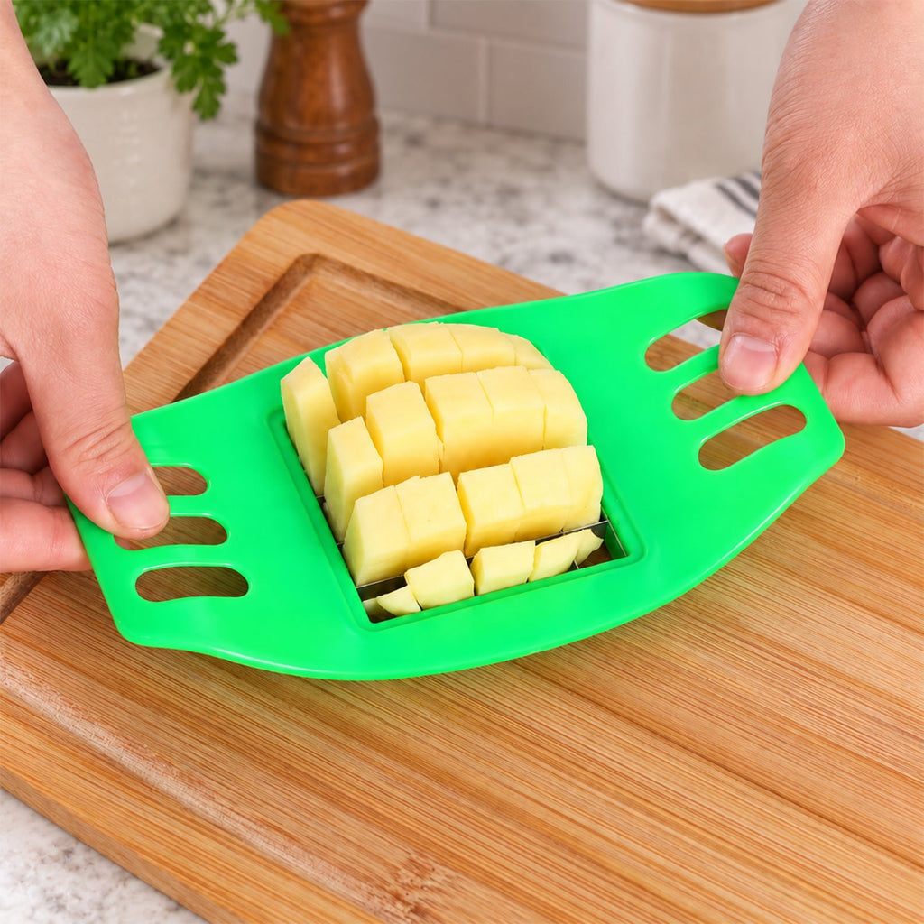 French Fry Potato Grid Cutter With Stainless Steel Blades 17x10cm (1 Pc)