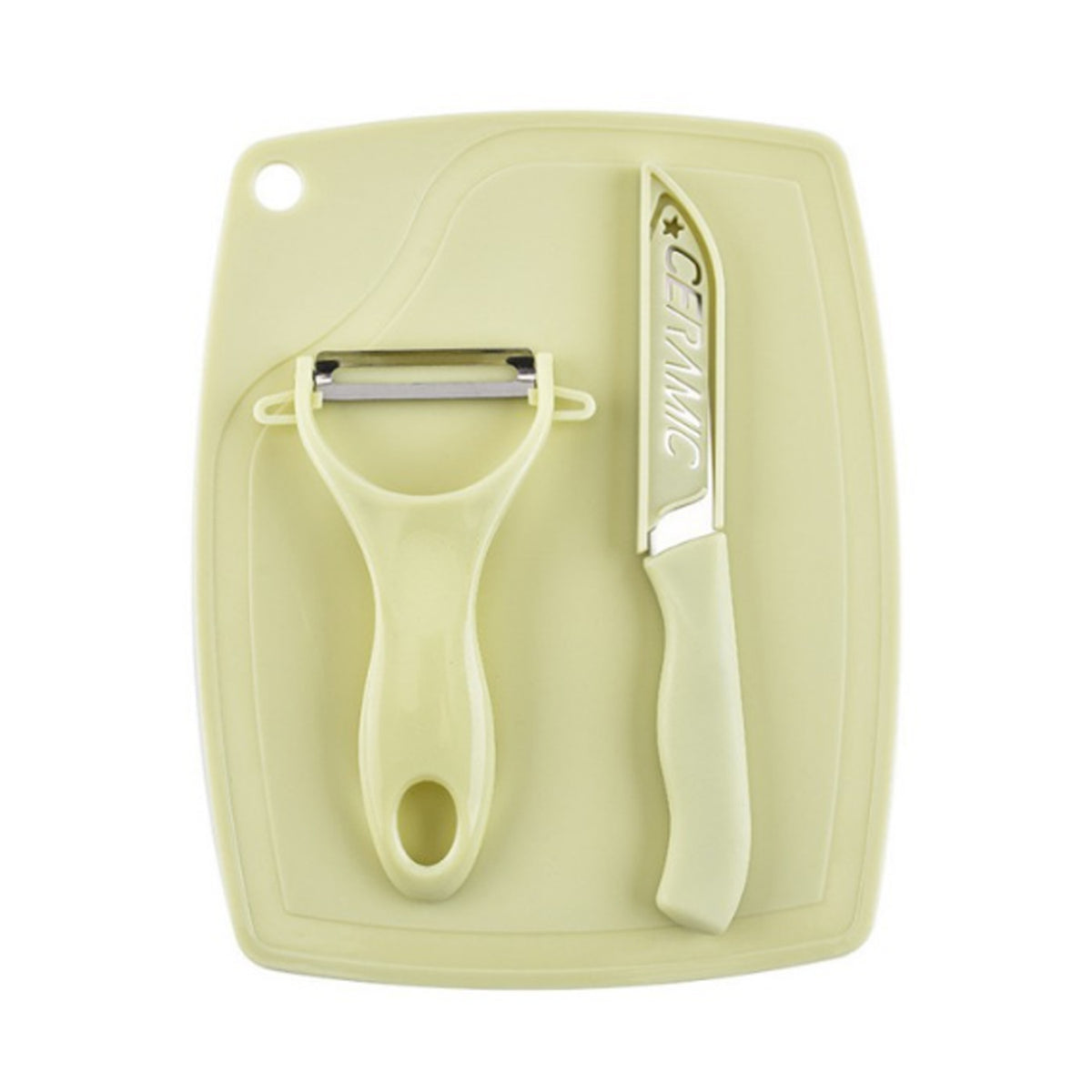 5207 Plastic Kitchen Peeler - Green  Classic Stainless Steel 3-piece Knife Set Combo