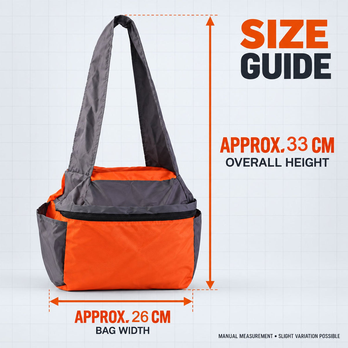 Travel Tote Carry Bag With Double Zippers And Shoulder Straps (1 Pc 26x33 Cm)