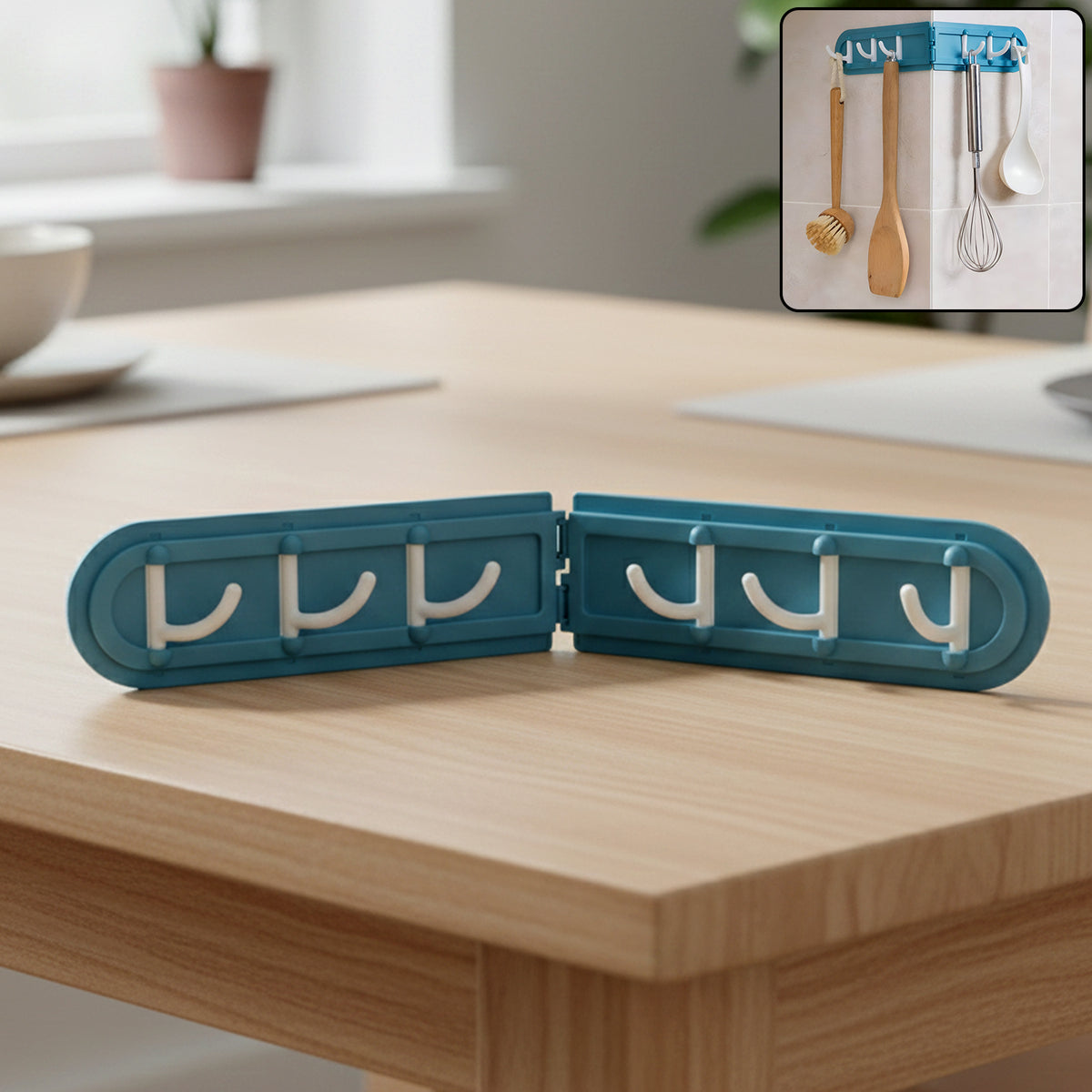 Foldable Rotating Wall-mounted Multipurpose Hook Rack (1 Pc)