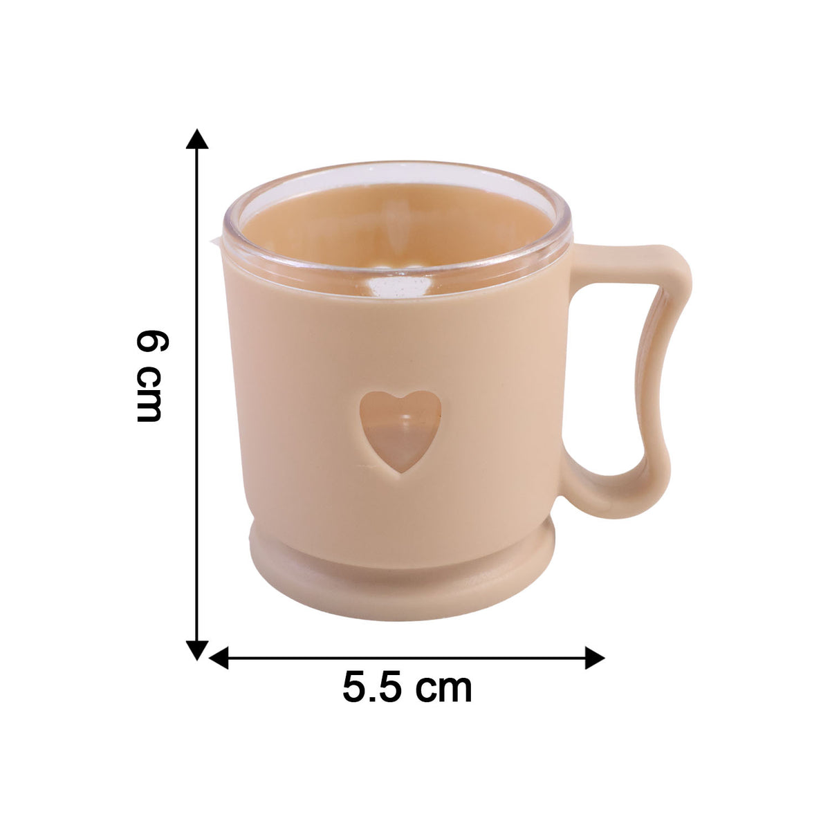 Elegant Heart Design Mini Tea  Coffee Mug Set (100ml 6 Pc)