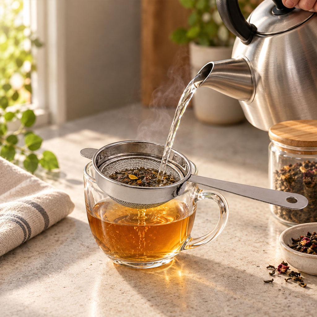 Apex Stainless Steel Tea Strainer No 3 With Long Handle Fine Mesh Chalni (1 Pc)