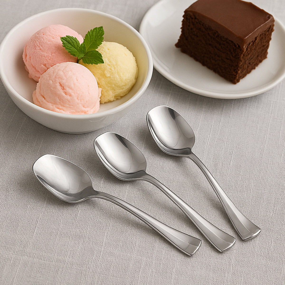 Stainless Steel Ice-cream Spoon - (3 Pc  Set)