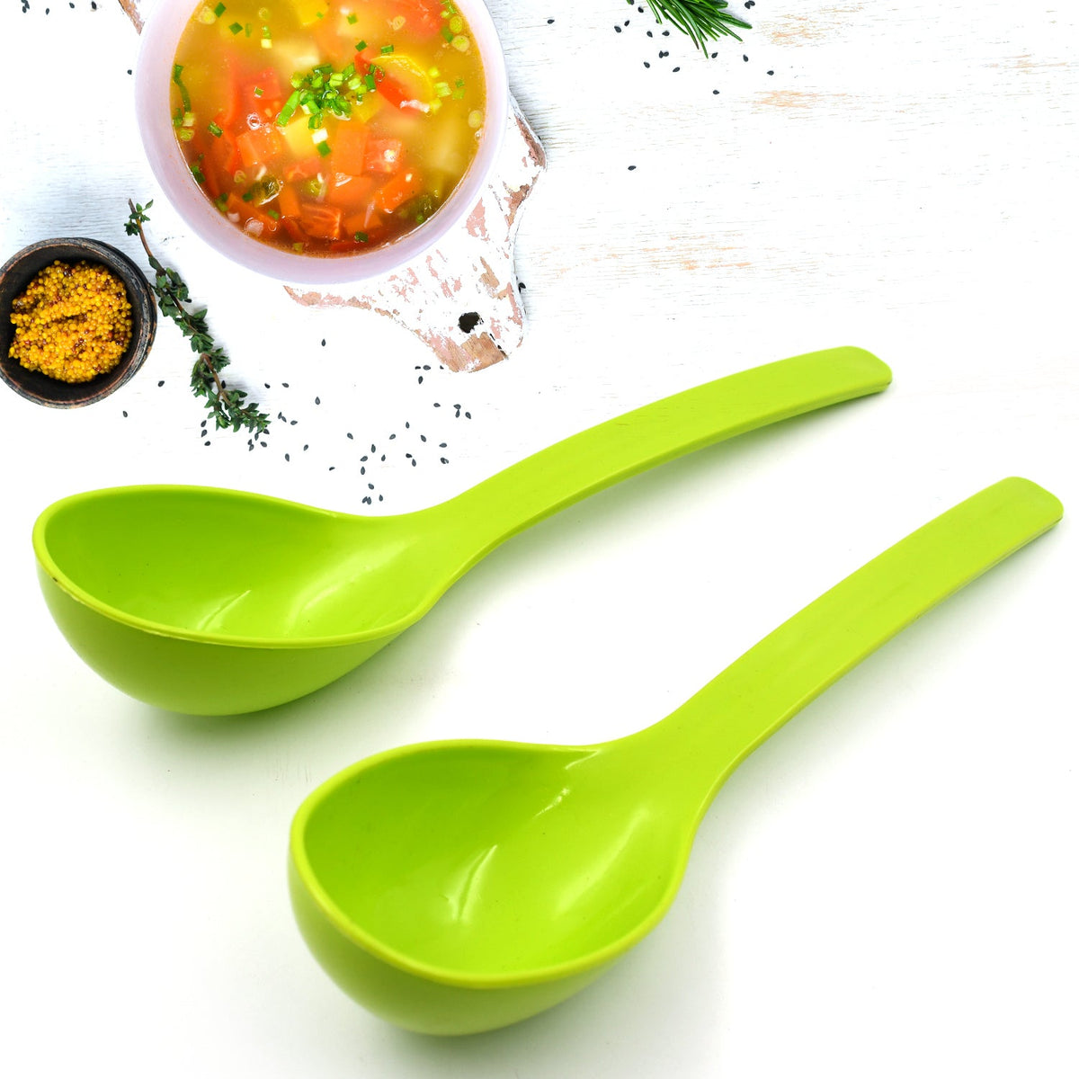 5724 Plastic Spoon Kitchen Multipurpose Serving Ladle 2 Pcs