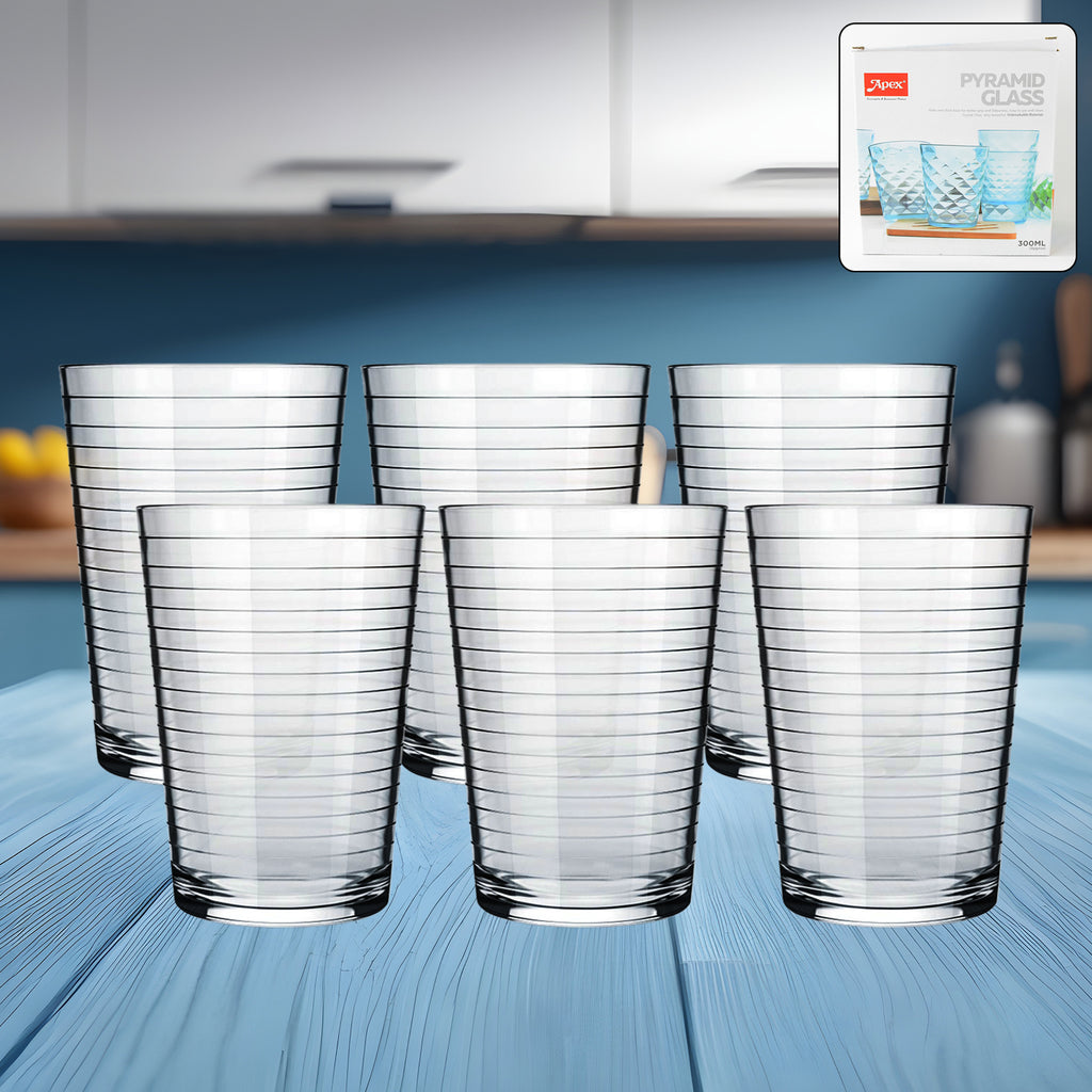Apex Pyramid Ringo Plastic Glass  300ml Approx  Durable Crystal-clear Tumbler