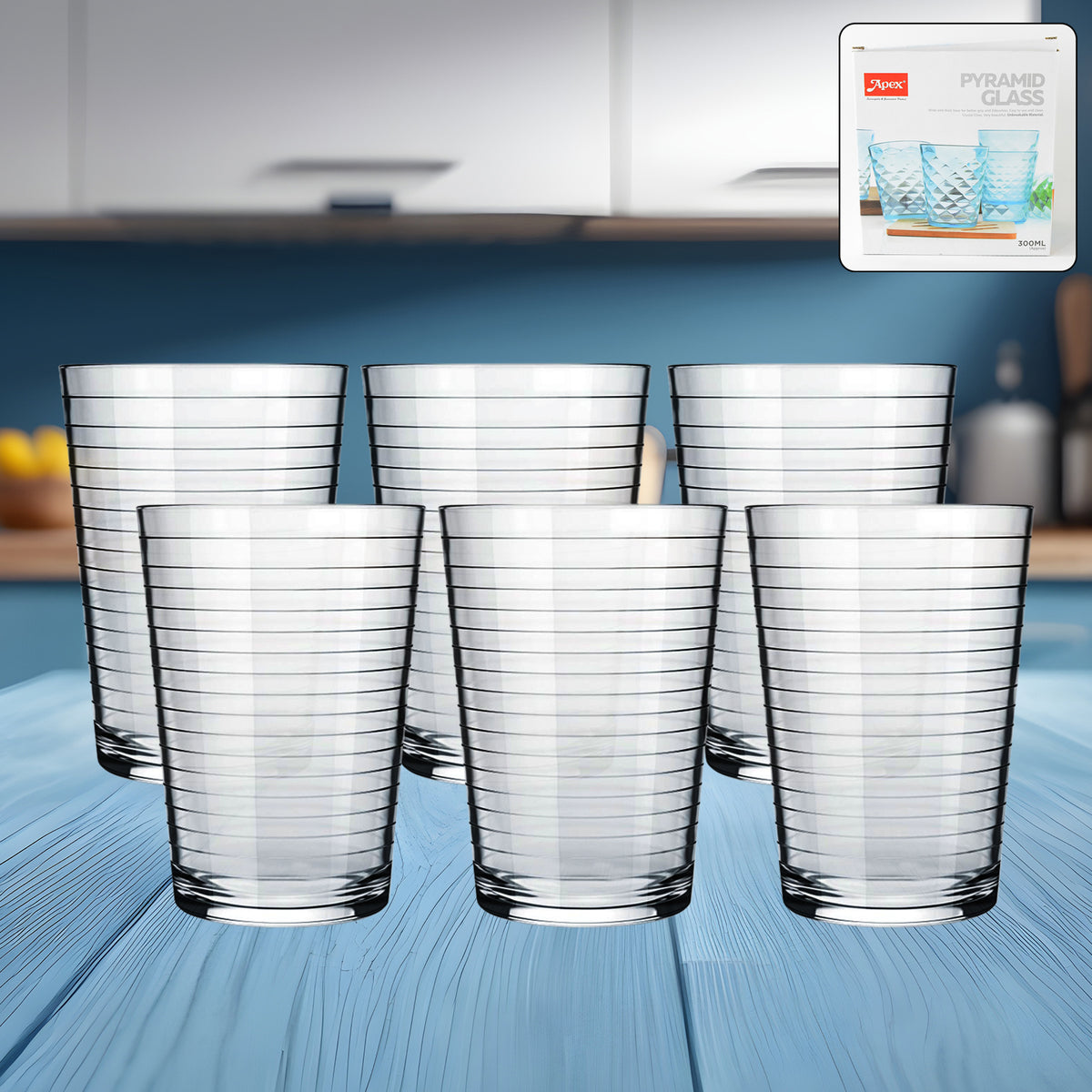 Apex Pyramid Ringo Plastic Glass  300ml Approx  Durable Crystal-clear Tumbler