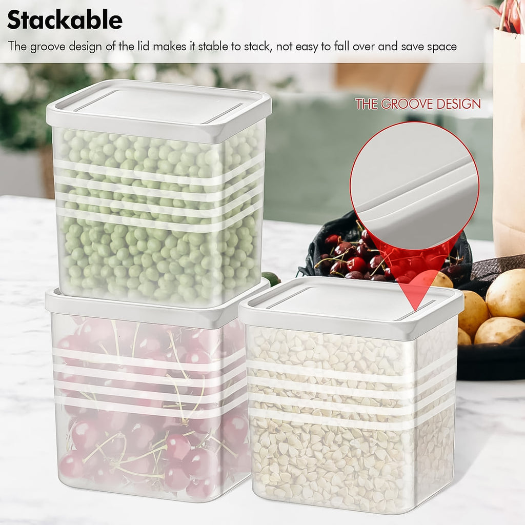 Transparent Square Plastic Food Storage Container Set (6 Pc)