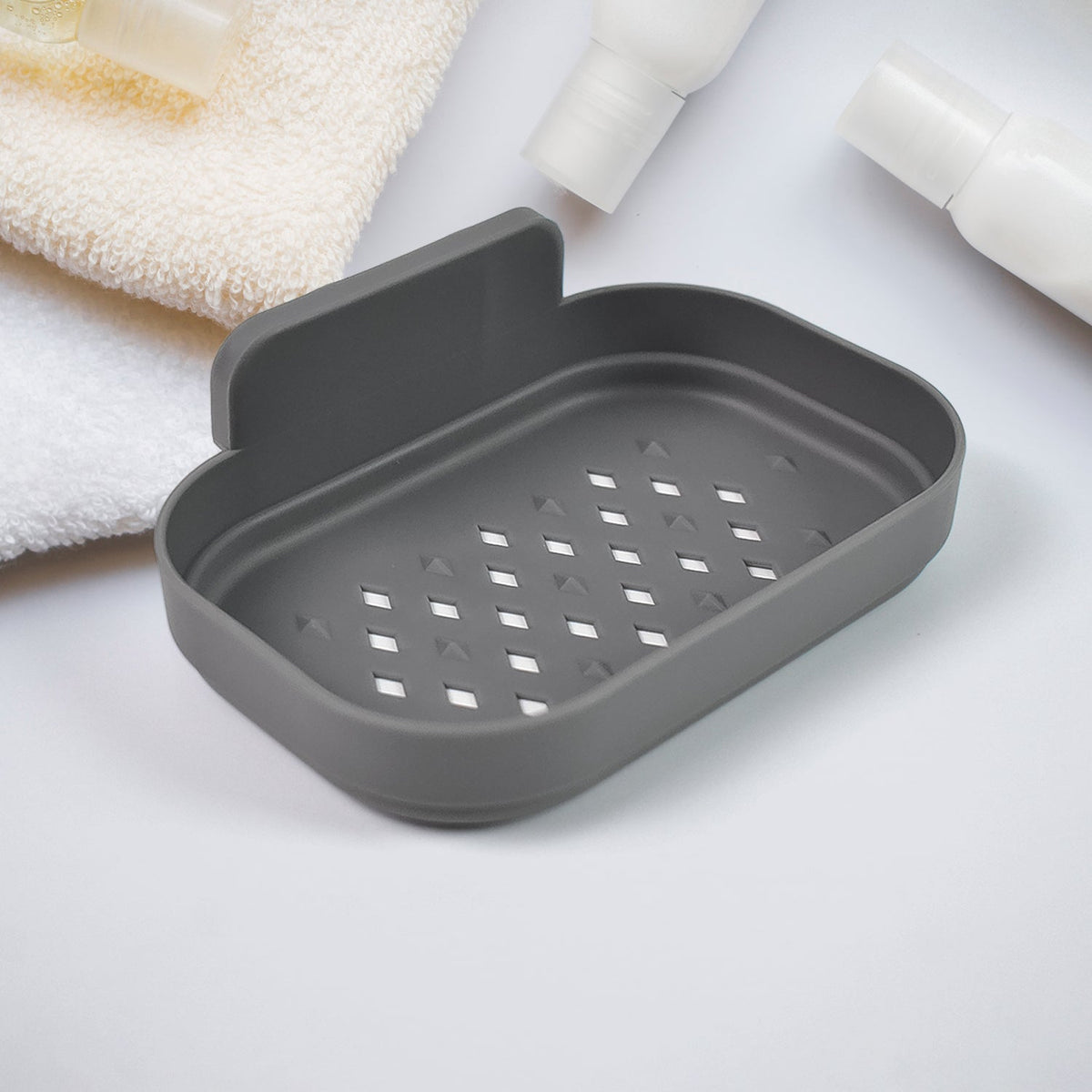 Plastic Soap Dish Holder Bathroom Shower Wall Mounted