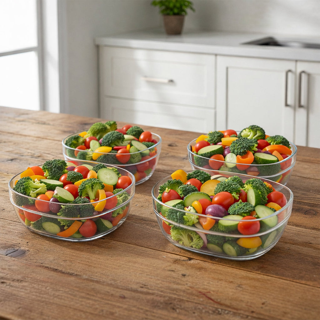 Transparent Multipurpose Serving Bowl Set 4 Pc