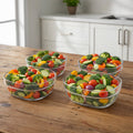 Transparent Multipurpose Serving Bowl Set 4 Pc
