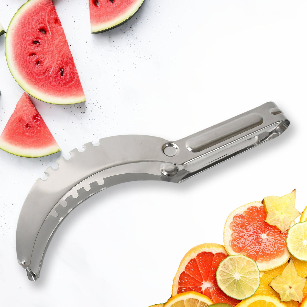 10053 3in1 Stainless Steel Watermelon Cantaloupe Slicer