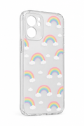 Rainbow soft print clear phone case