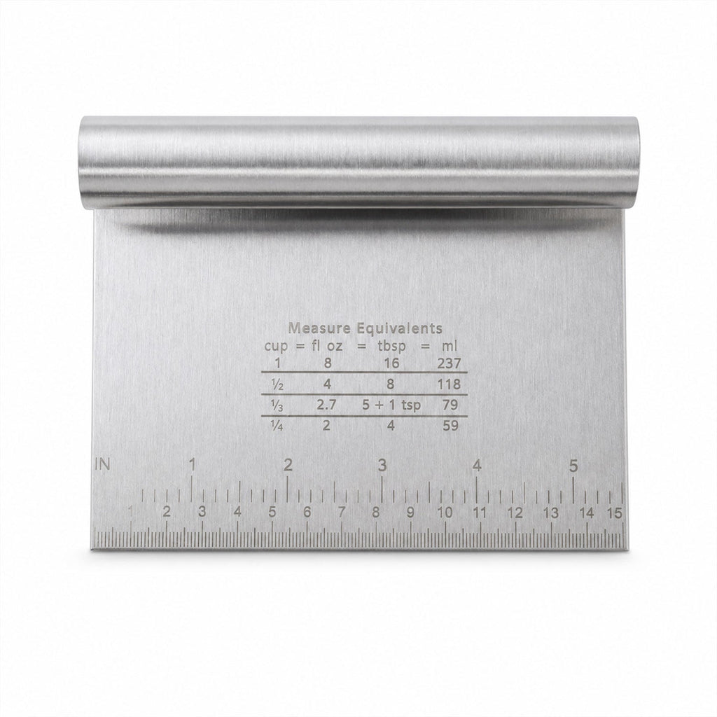 Small Stainless Steel Dough Scraper Cutter 15 X 12 Cm With Scale (1 Pc)