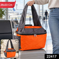 Travel Tote Carry Bag With Double Zippers And Shoulder Straps (1 Pc 26x33 Cm)