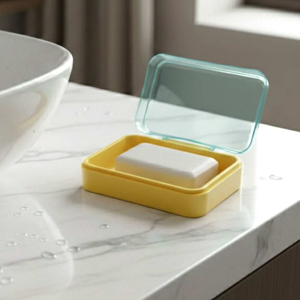 Cute Smiley Design Plastic Soap Case (1 Pc)