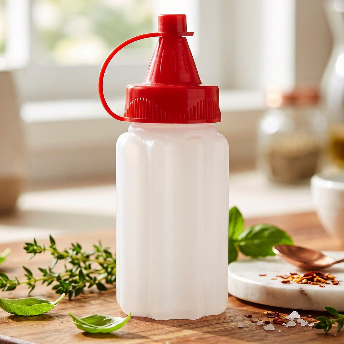 Reusable Plastic Squeeze Dispensing Bottle For Sauces And Condiments (1 Piece)