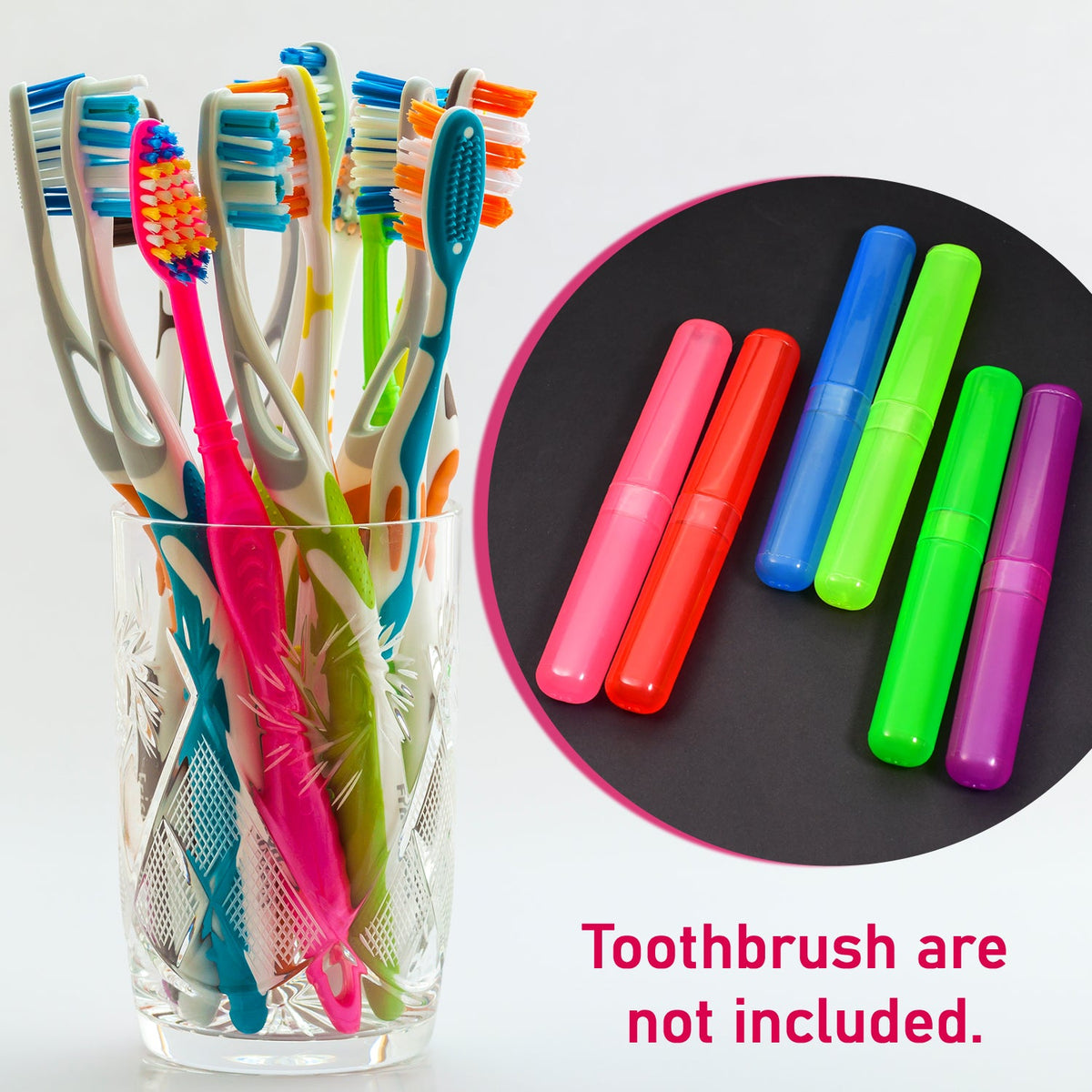 4969 6pc Plastic Toothbrush Cover Anti Bacterial Toothbrush Container