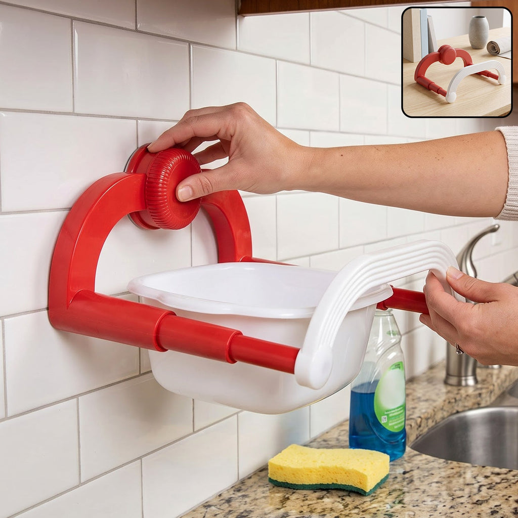 Adjustable Suction Cup Basin Holder Rack For Kitchen And Bathroom Storage (1 Pc)