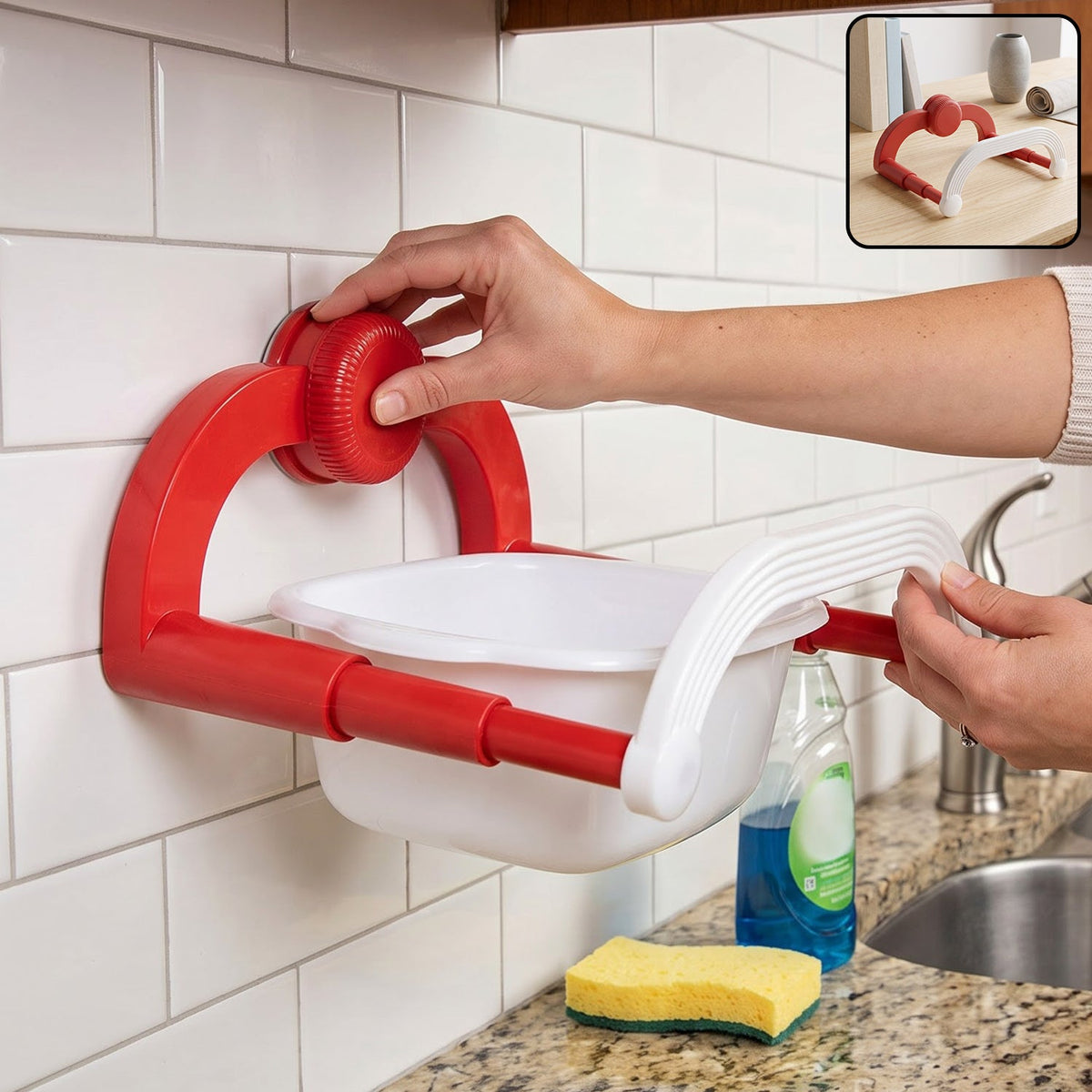 Adjustable Suction Cup Basin Holder Rack For Kitchen And Bathroom Storage (1 Pc)