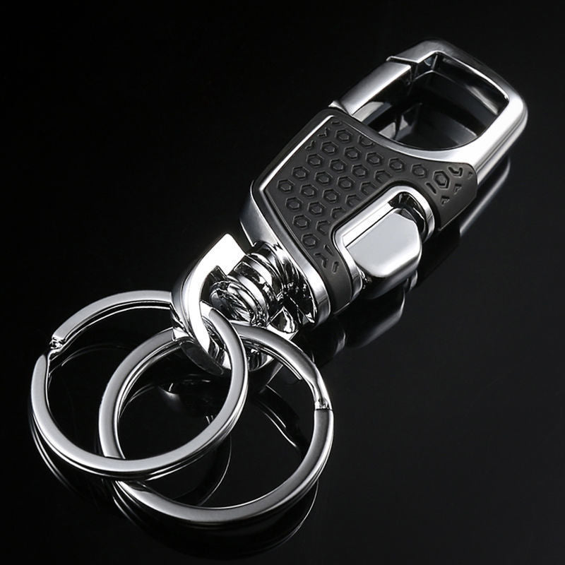 Premium Dual Ring Metal Key Holder With Rotating Swivel