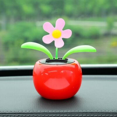 Solar Dancing Flower Toy With Pot For Car Dashboard And Desk Decor (1 Pc)