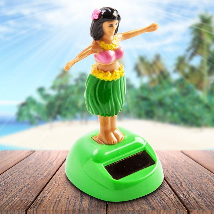 Solar Powered Dancing Hula Doll Bobble Toy For Car Dashboard Decor (1 Pc)