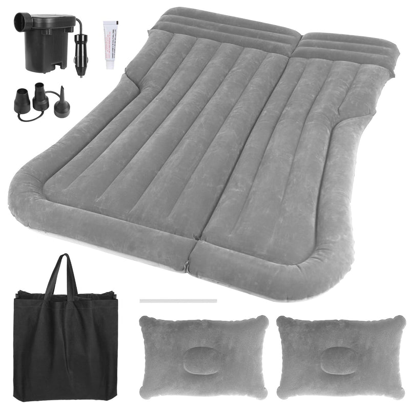 Car Air Mattress Bed Set With Inflatable Pillows And Air Pump For Comfortable Travel Sleeping (1 Set)