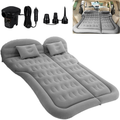 Portable Car Air Mattress Bed Set With Pump  Pillows Inflatable (Grey)