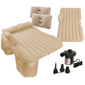 Portable Car Air Mattress Bed Set With Pump  Pillows Inflatable (Beige)