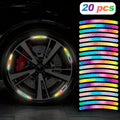 Reflective Car Wheel Stickers  Multicolored 20 Pcs For Night Safety  Velvet Wheels