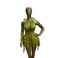 Feminine Sleeveless Ruched Hollow-out Backless Asymmetric Mini Dress