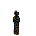 Elegant Sexy Halter Neck Mesh Printed Sleeveless Slim Fit Open Back Evening Dress