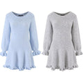 Lantern horn sleeve wood ear cinched short dress for women