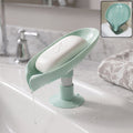 Plastic Leaf Suction Cup Soap Holder  Wall-mounted Bathroom Organizer