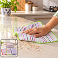 Checked Cotton Dish Cleaning Cloth Set For Kitchen Use (6 Pc 28 X 28 Cm)