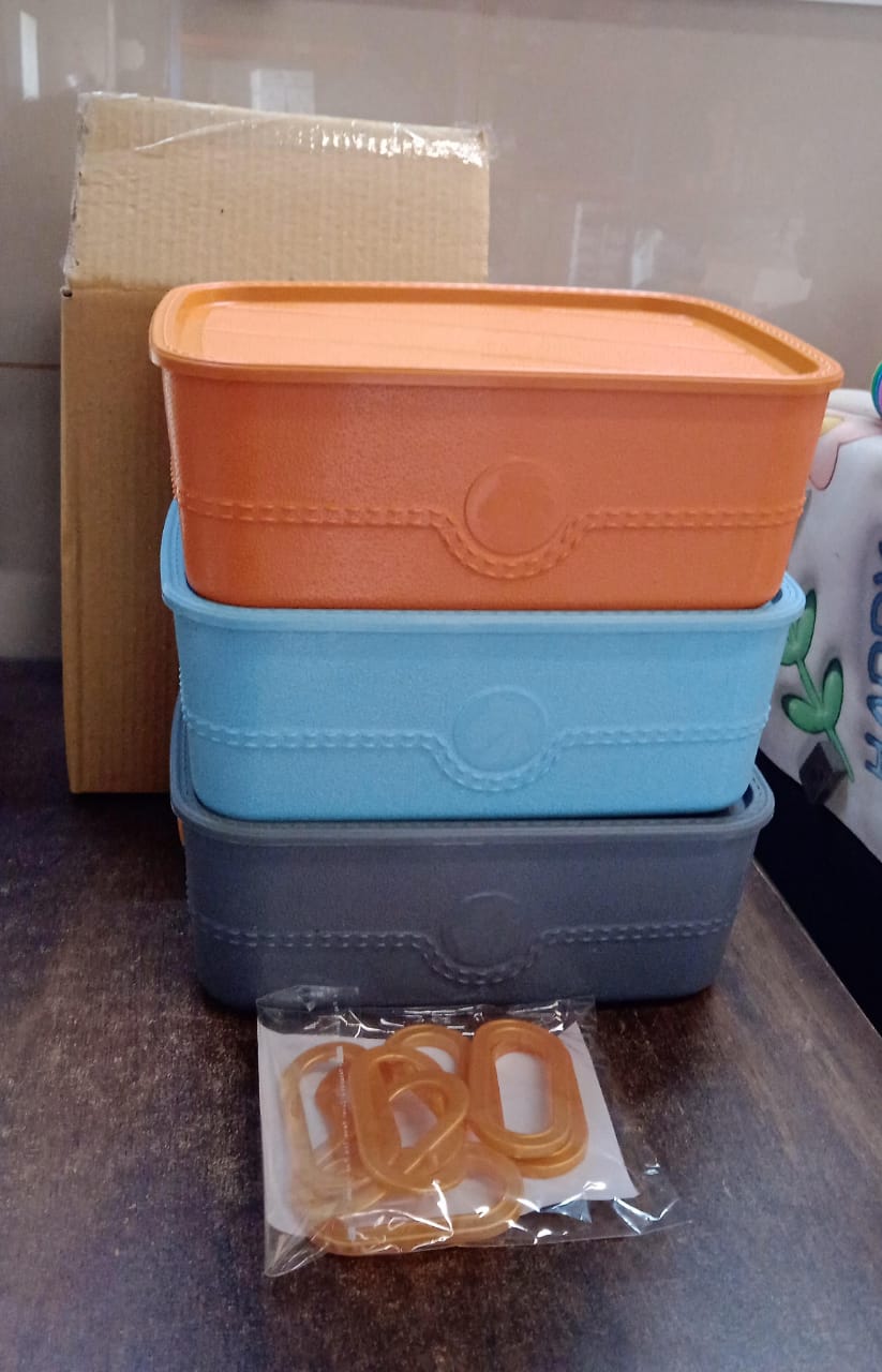 3-piece Plastic Multipurpose Storage Basket Bin Set With Handle (3 Pcs Set)