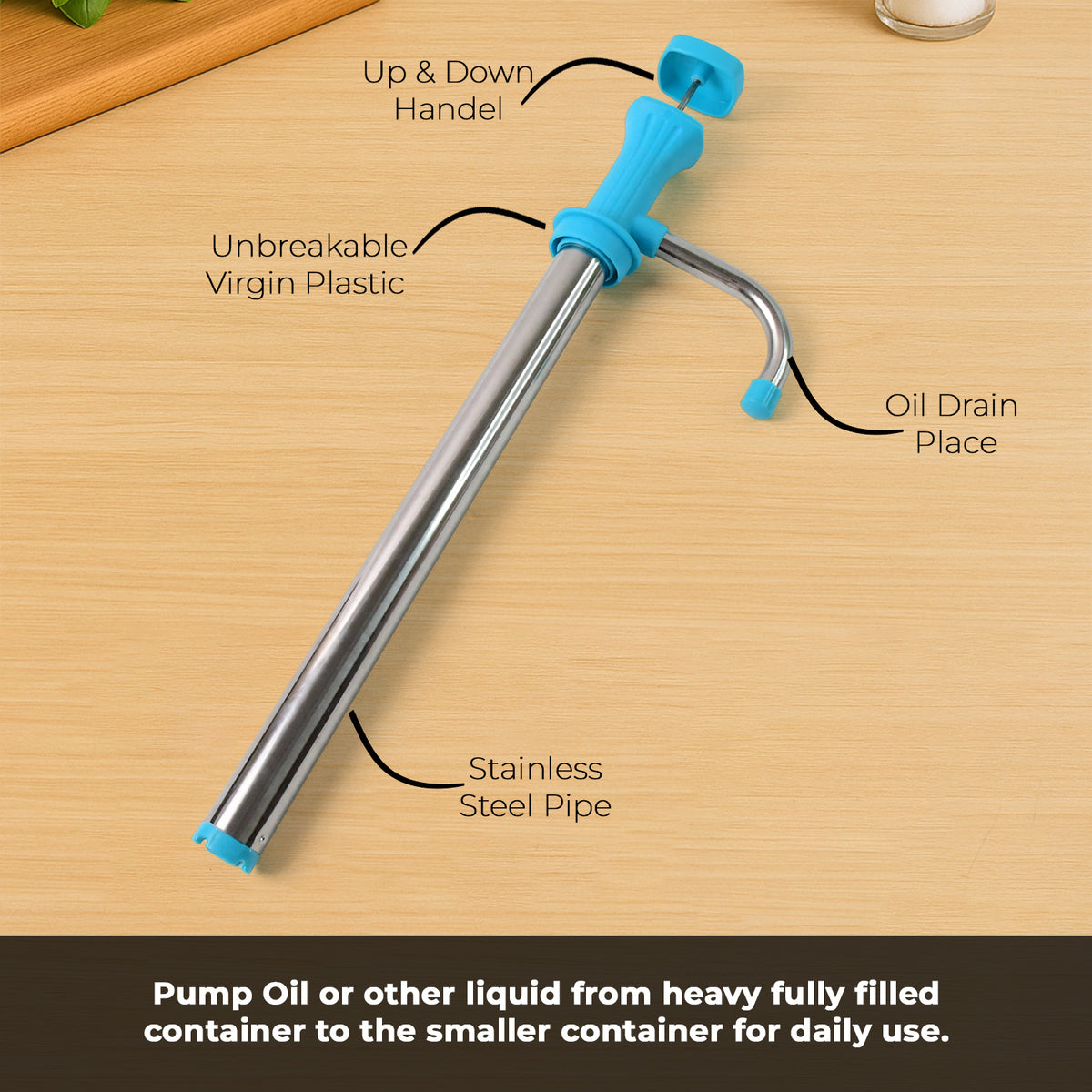 Supermom Manual Stainless Steel Oil Pump Dispenser (1 Pc)