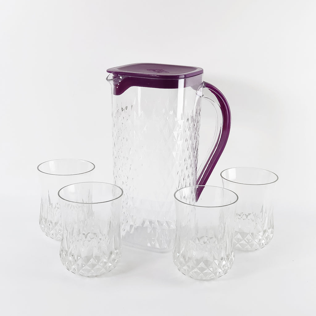 Supermom Roma Plastic Jug With Glasses Combo Set (5 Pc)