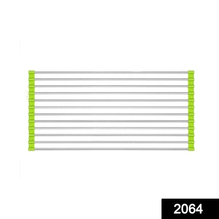 2064 Foldable Drain Rack Kitchen Sink Roll Up Dish Drying Rack Portable Dish Rack