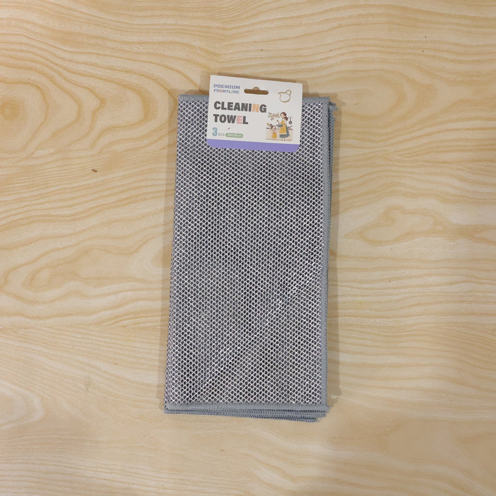 Dual Sided Microfiber Cleaning Towel For Kitchen Countertop Gas Stove (3 Pc Set)