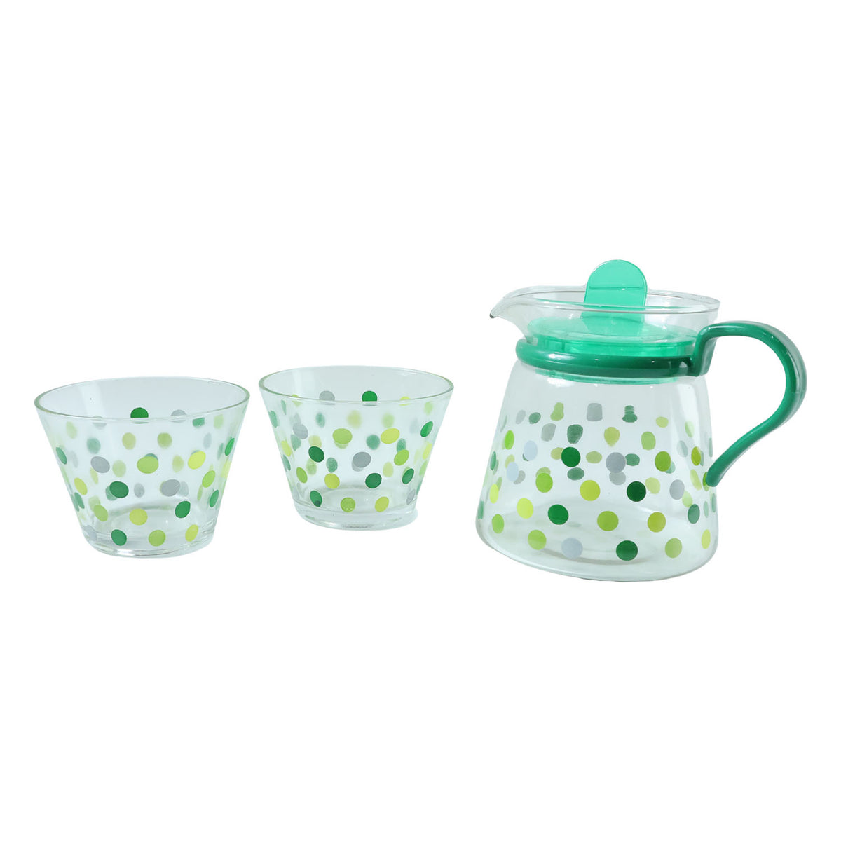 Elegant Glass Tea Pot With Matching Cups Set (1 Set)